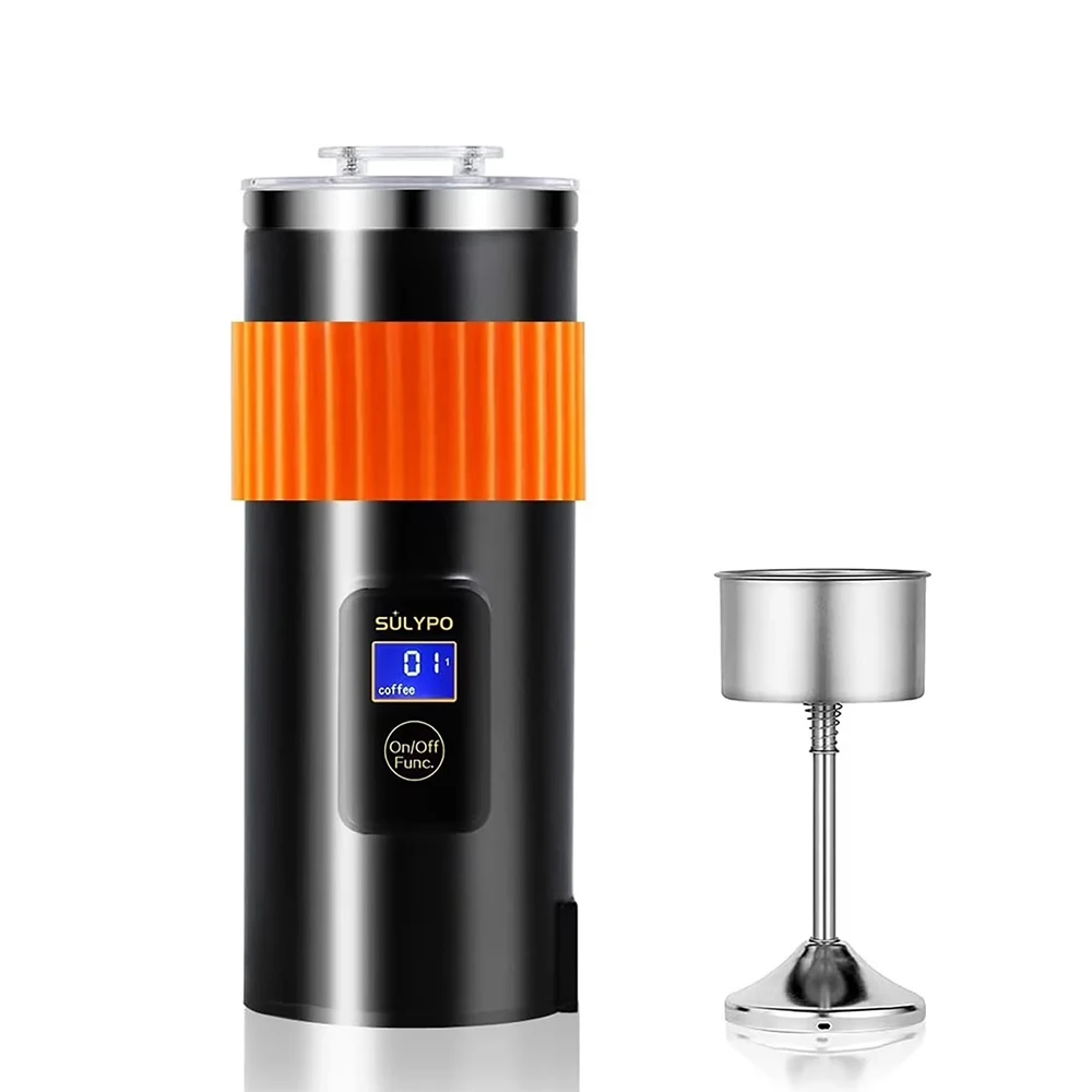 Single serve coffee maker, travel percolator electric,travel coffee maker incorporated computer chips, in RV/solar power station,mug coffee pot,8oz, Auto Shut-off,Permanent Filter