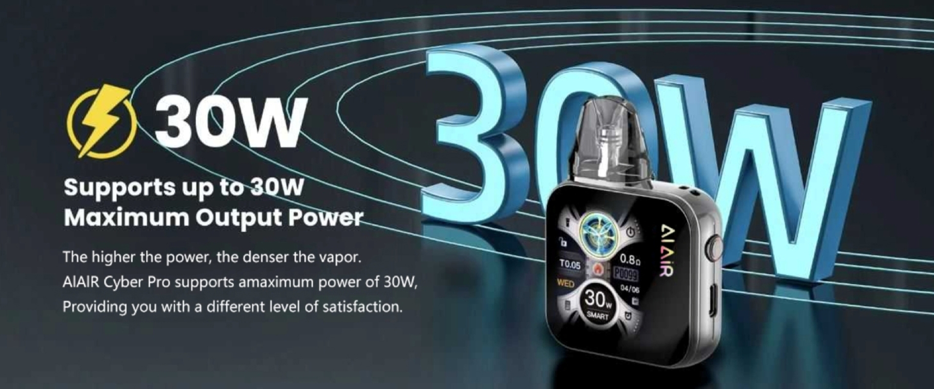 AlAlR Cyber Pro AI Vape kit 30W MOD Replaceable POD Refillable Cartridge Voice Chat And Game Vaper