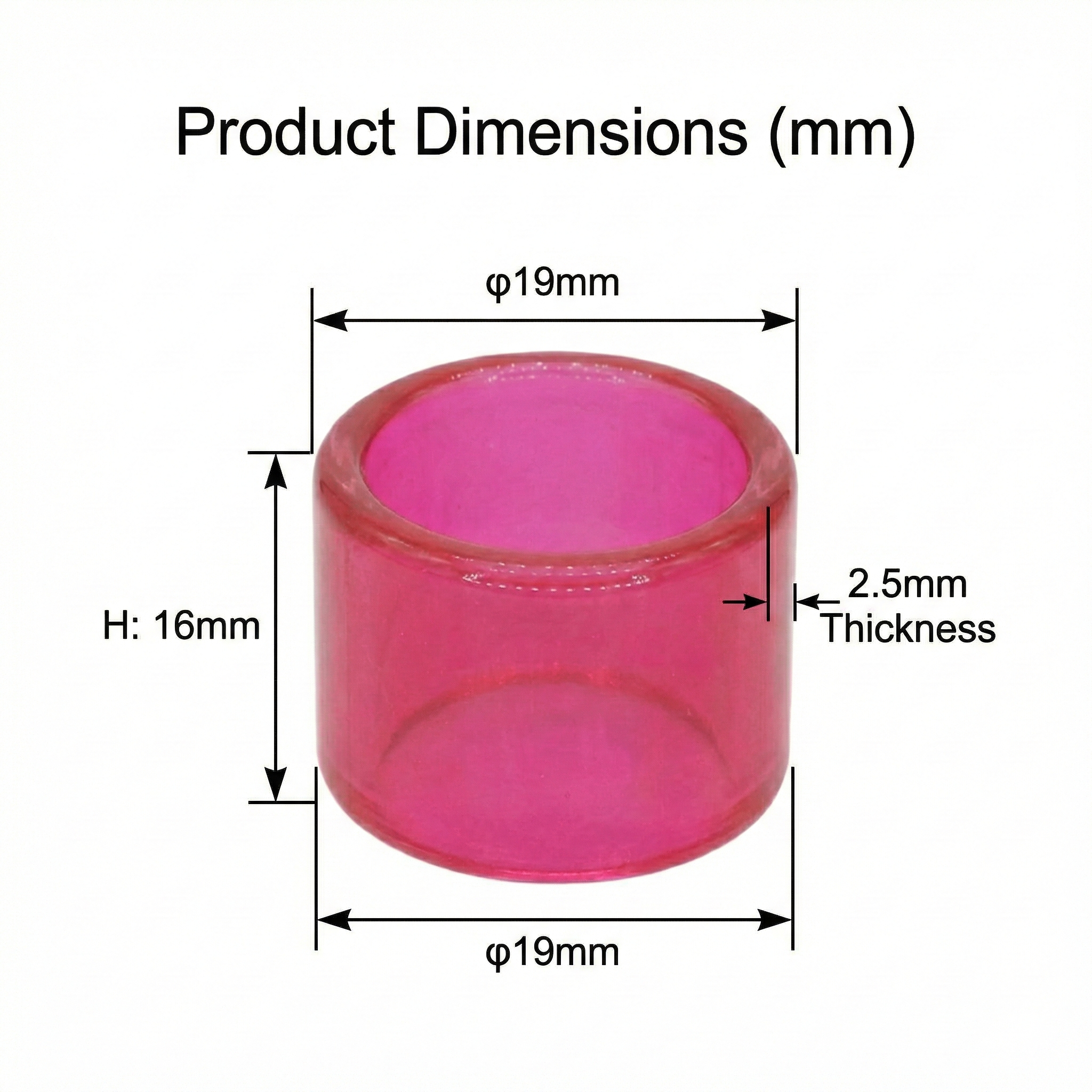 Polished Synthetic Ruby Insert Cup (19mm) for Quartz Bangers - Lab Grown Corundum Concentrate Dish for Superior Flavor.