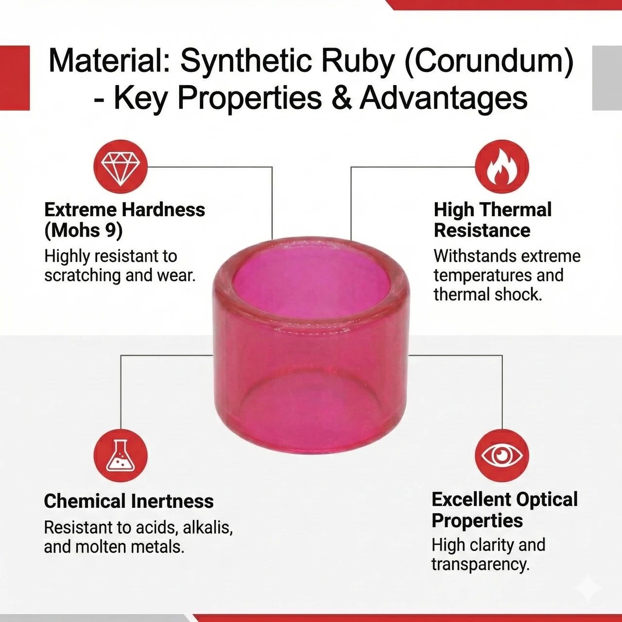 Polished Synthetic Ruby Insert Cup (19mm) for Quartz Bangers - Lab Grown Corundum Concentrate Dish for Superior Flavor.