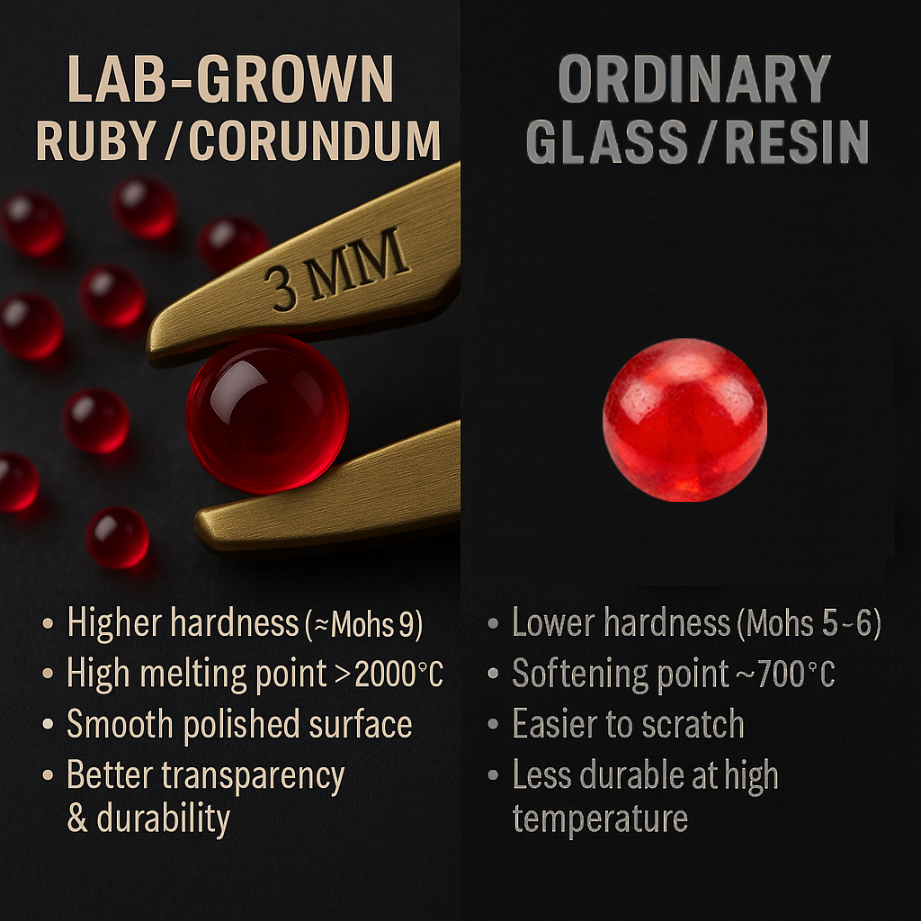 Synthetic Ruby Terp Pearls (Lab Grown Corundum) for Quartz Bangers and Dab Rigs - High Heat Retention Spinning Beads.