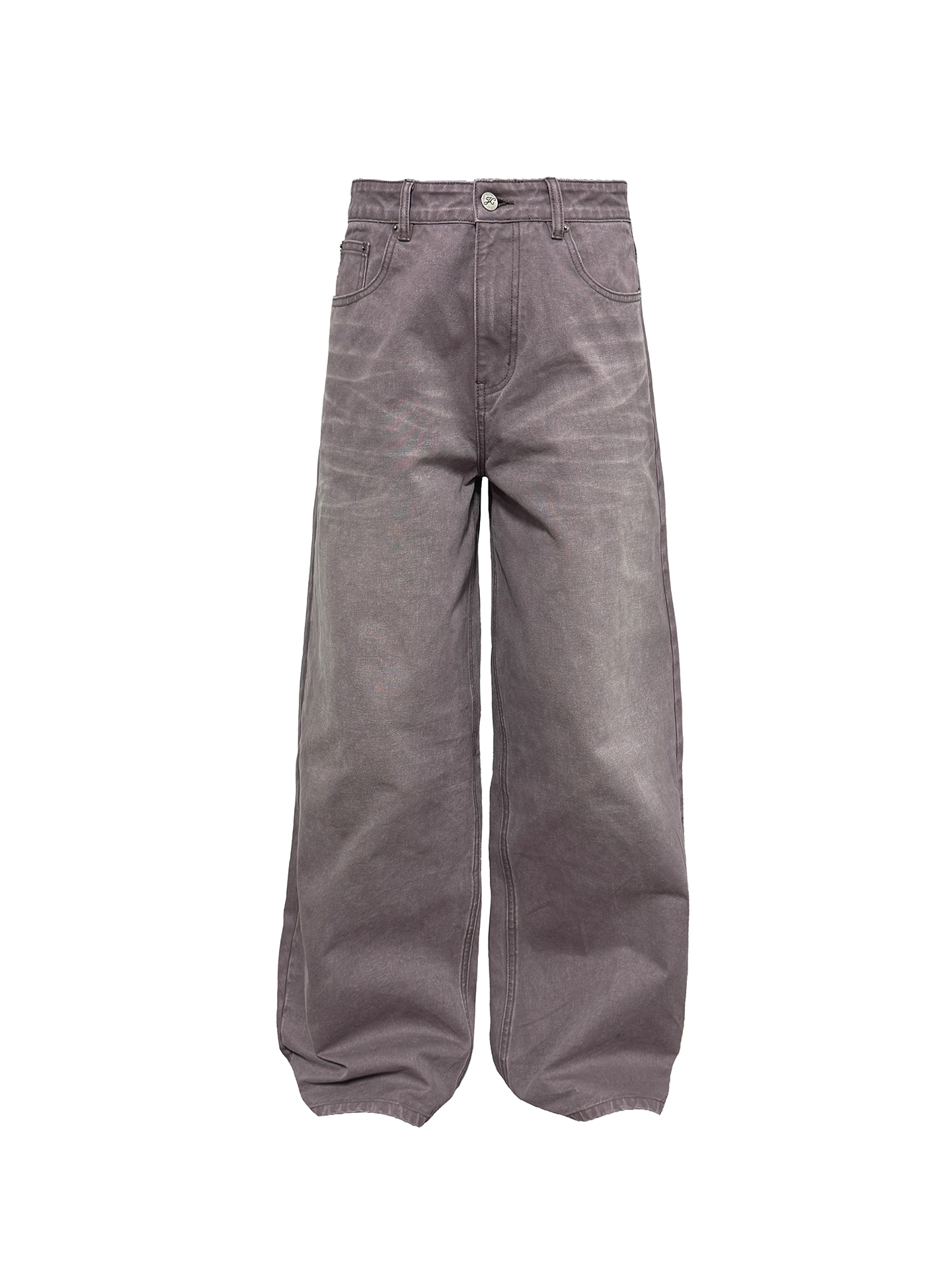 JCAESAR Gray-Purple Washed Wide-Leg Jeans