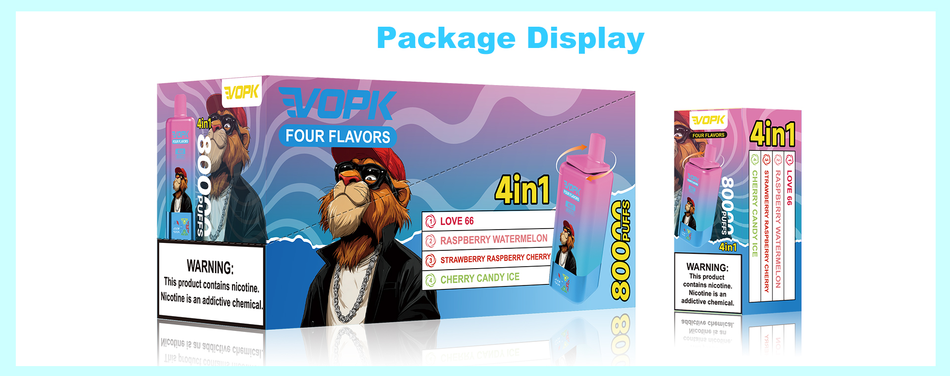 VOPK Four 4in1 Flavors 80k Puffs Disposable Vape With Smart display 650mah Rechargeable Battery