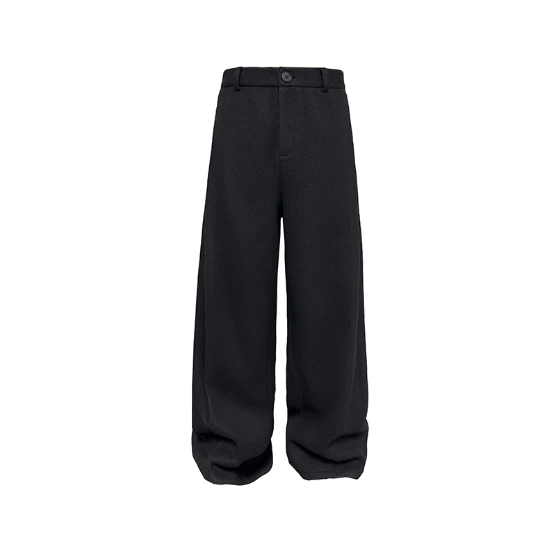 JCAESAR Fan‑Pleated Wool Trousers