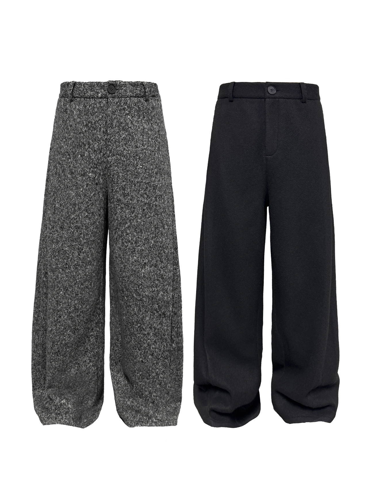 JCAESAR Fan‑Pleated Wool Trousers