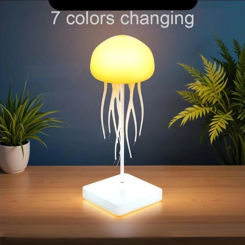Jellyfish Lamp, Rechargeable Eye Friendly RGB Gradient Night Light as Desk Lamp, Table Lamp, Bedside Lamp or Christmas Gifts