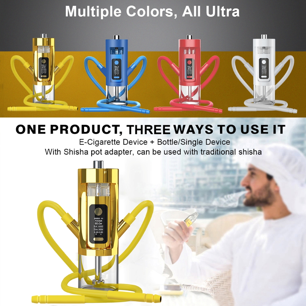 EHUKA X-go E Hookah Adjustable Voltage Smart Display E cigarette Kit For home, car and outdoor use