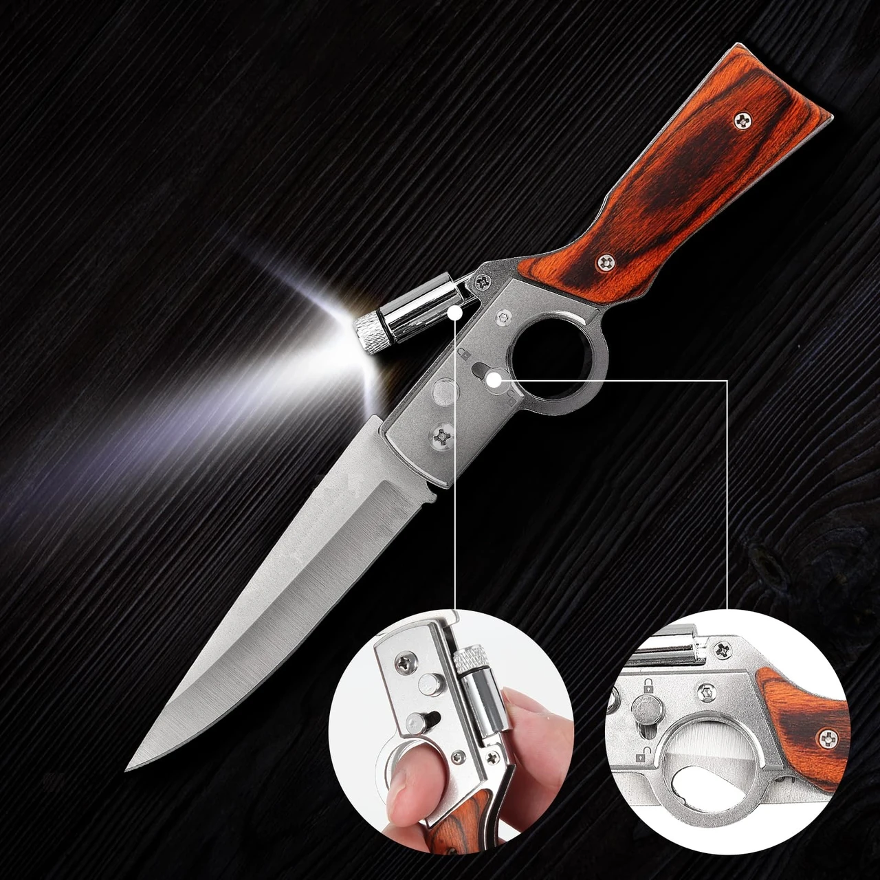 AK47 Pocket Folding Knife, 5C13Mov Stainless Steel,Security Lock,Men's Gift,Suitable for Camping,Hunting,Outdoor Survival,Emergency Situations and EDC Tools.