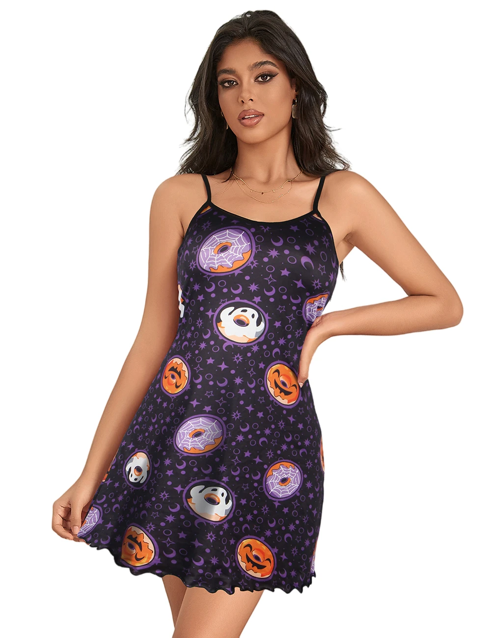 Pajamas & Sleepwear, Sexy Lingerie Hot Sale, Plus Size Black Eyelash Lace Sexy Gartered Lingerie-R81258