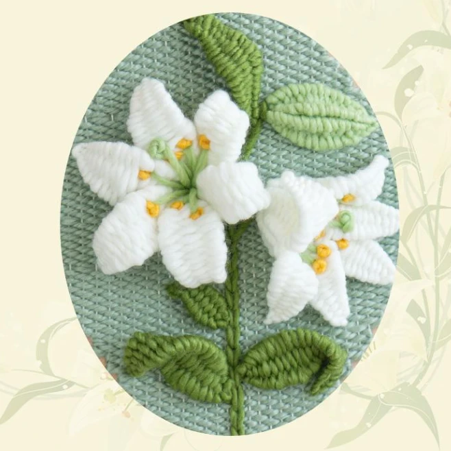 Handmade Crochet Lily Flower Wall Art | Boho Home Decor | Framed Textile Wall Hanging