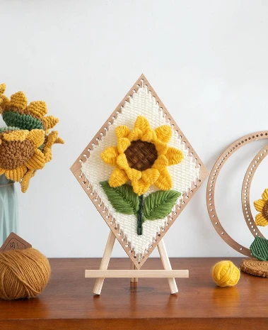 Handmade Woven Flower Wall Art | Boho Handcrafted Floral Decor | Beginner-Friendly DIY Craft Kit Available