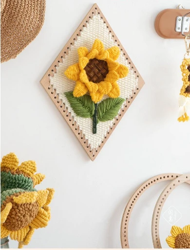 Handmade Woven Flower Wall Art | Boho Handcrafted Floral Decor | Beginner-Friendly DIY Craft Kit Available
