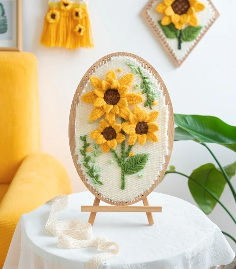 Handmade Crochet Sunflower Wall Art – Boho Home Decor Accent