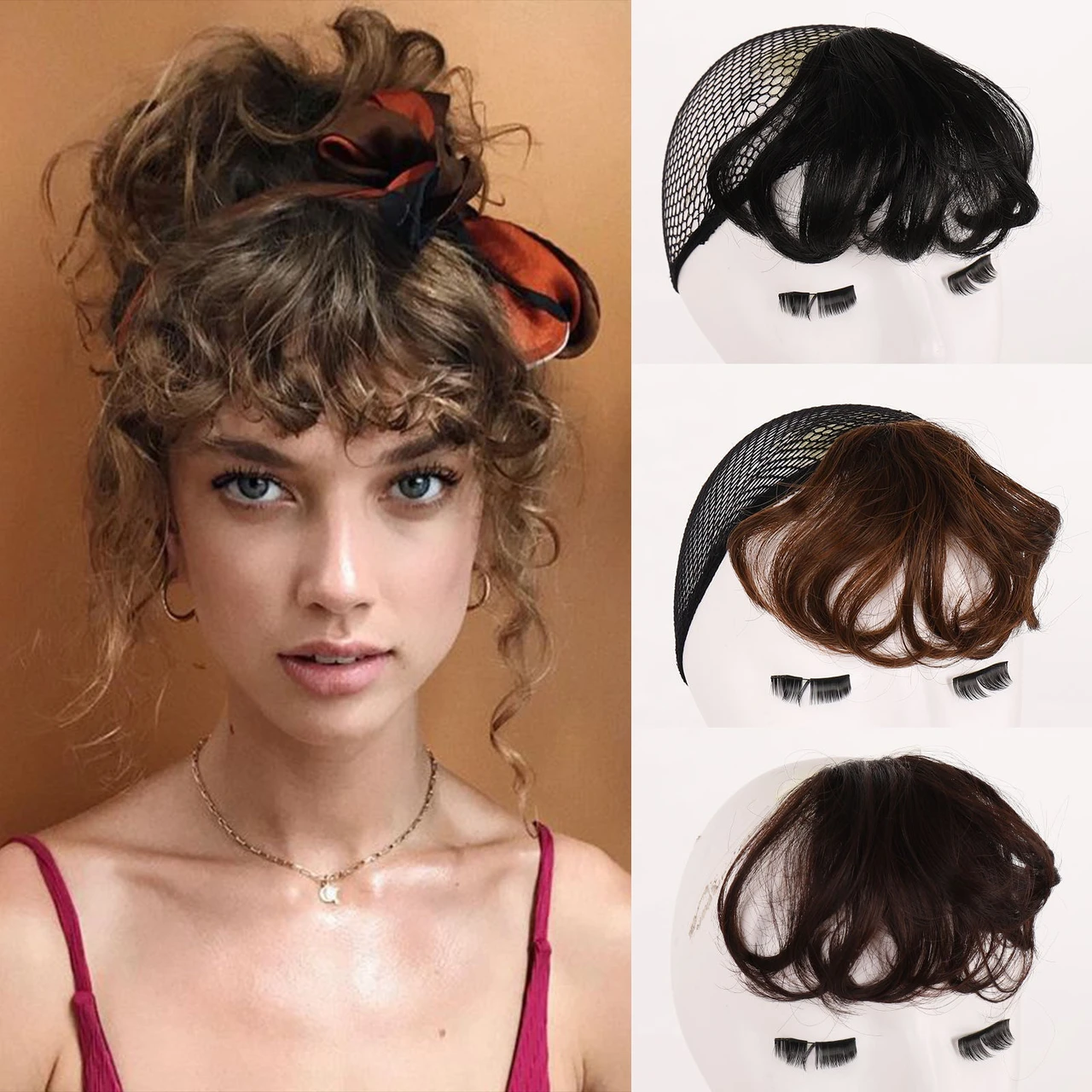 Wavy Curly Hair Bangs Remy Cuticle Hair Extension for Women
