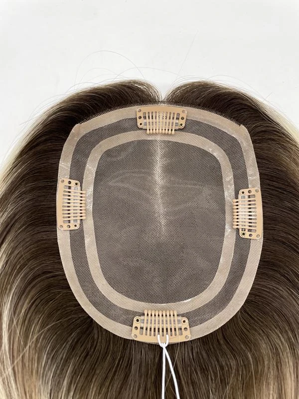 Chinese Remy Human Hair System Women Beauty Breathable Seamless Mono Base Topper Volume Daily All Day Wear