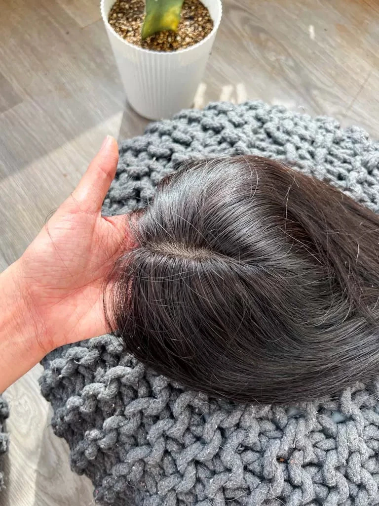 100% Human Hair Women Topper Long Natural Black Human Hair