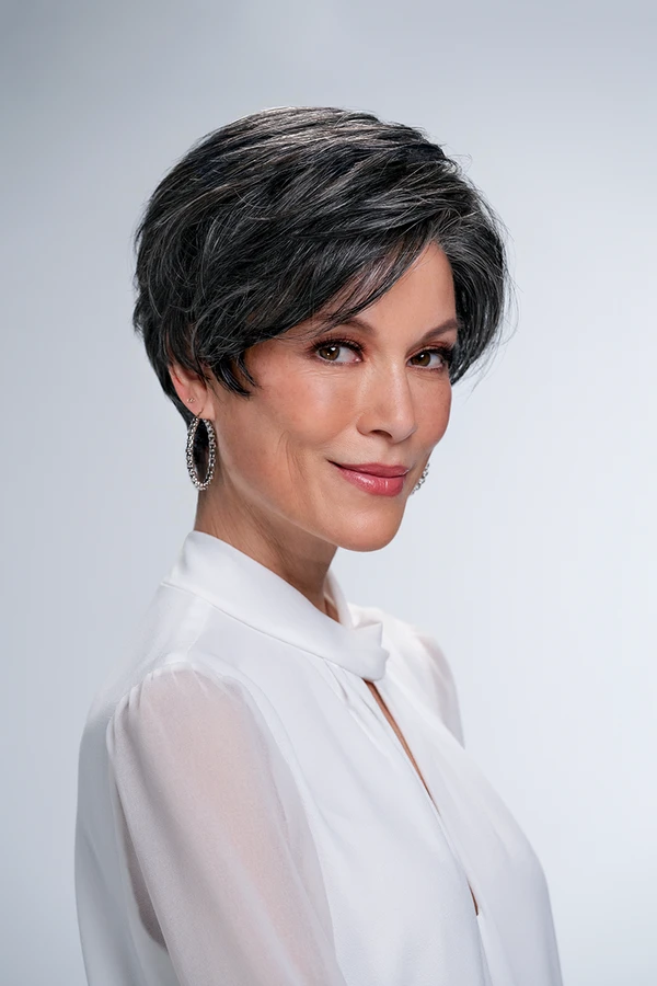 100% Human Hair Top Remy Hair Short Natural Hair Wigs for Women, Peppercorn