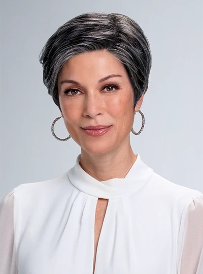 100% Human Hair Top Remy Hair Short Natural Hair Wigs for Women, Peppercorn