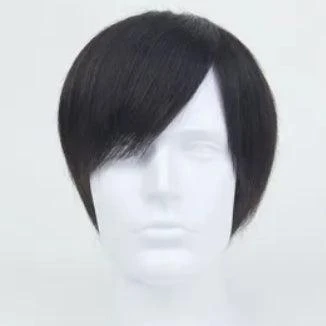 100% Human Hair Topper Patch With Bangs A8 21x24CM Attached 5 Clips Hair Toppers