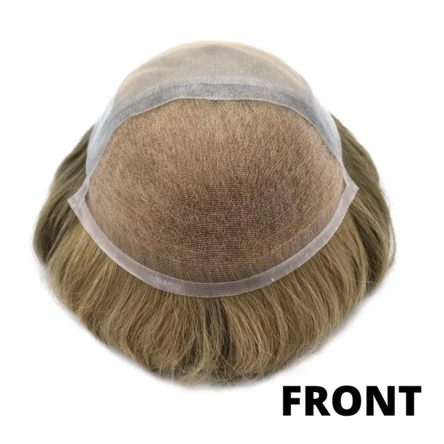 100% Human Hair Toupee for Men Light Blonde Color Men's Hairpieces