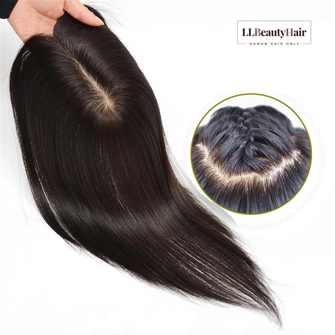 100% Human Hair Silk Base European Virgin Cuticle Hair Flat Topper