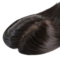 100% Human Hair Natural Black Hair Wig Womens Toppers Hair