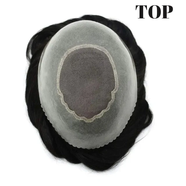 100% Human Hair Mens Toupee TS-3 Fine Mono Invisible Men's Hair Toupee Wave Free Style