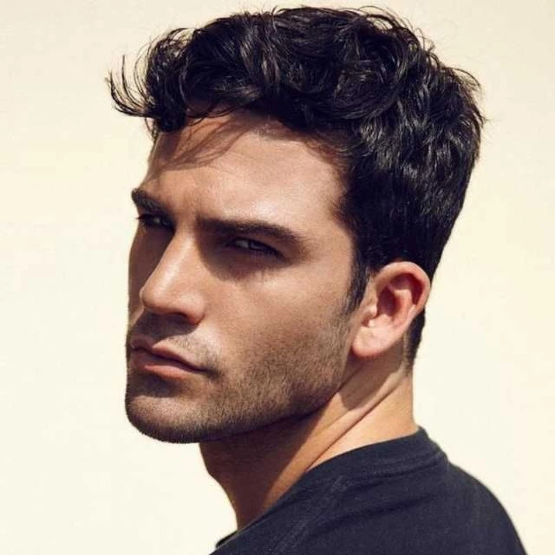 100% Human Hair Mens Toupee FPM Mono French Lace Front Hair For Men