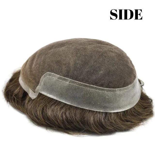 100% Human Hair Lace Mens Toupee Hair Swiss Lace Front Real Hair Wigs UK Natural Hairline