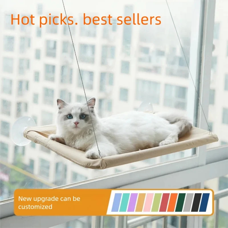 Pet Supplies Suction-Cup Cat Hammock Four-Season Universal Cat Hammock Detachable and Washable Cat Bed for Fall and Winter