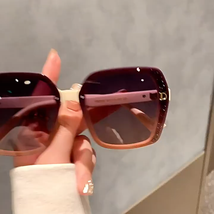 Fashion sunglasses women, Korean version of light luxury style trend sunglasses, men's high-end sense of large frame slimming sunglasses