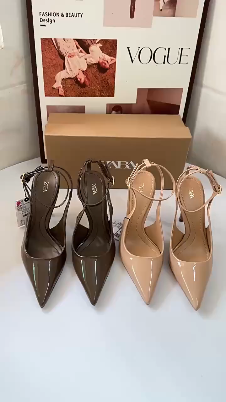 Luxury high-heeled sandals with stiletto heels and back straps; sophisticated and leg-lengthening.