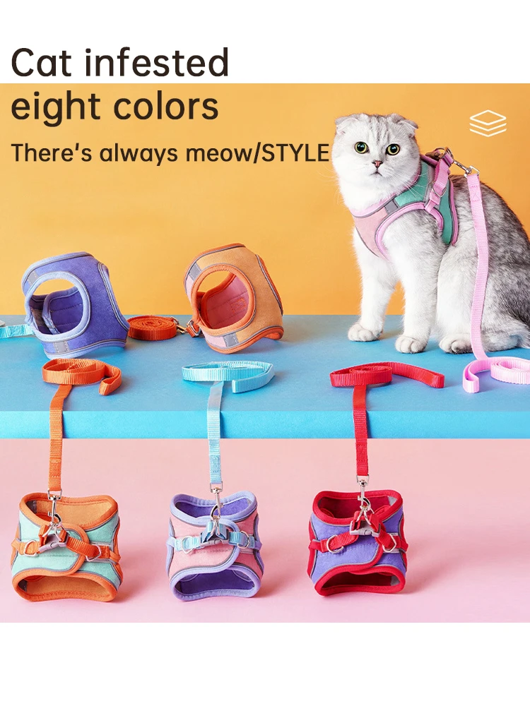 Cat Traction Rope Slide Cat Rope Cat Strap Vest-style Chest-back Anti-break-free Cat Special Rabbit Dog for Going Out