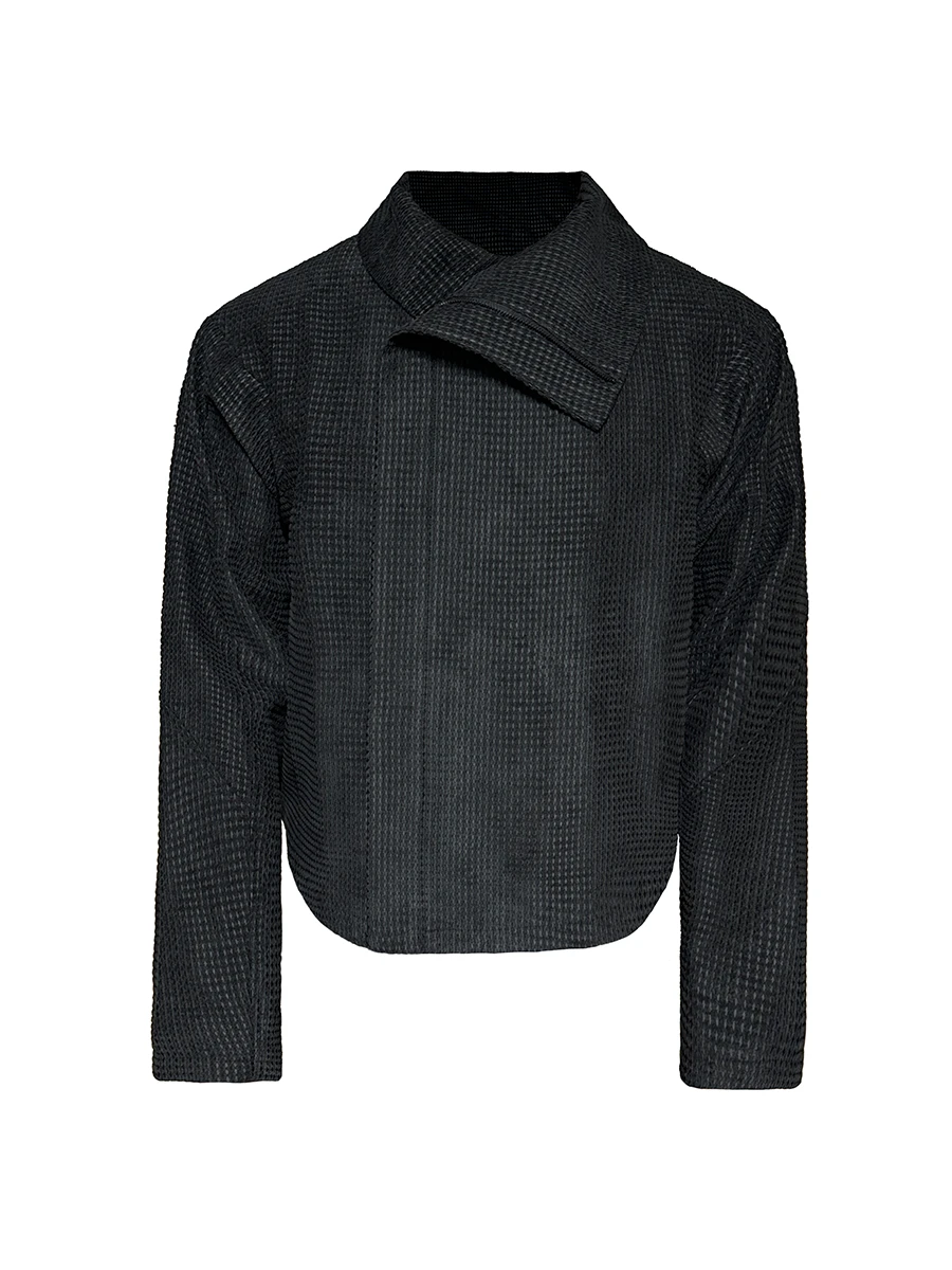 Jcaesar Zipper-Jacket | Unique Jacquard Corduroy & Diagonal Collar Jcaesar Zipper-Jacket | Unique Jacquard Corduroy & Diagonal Collar