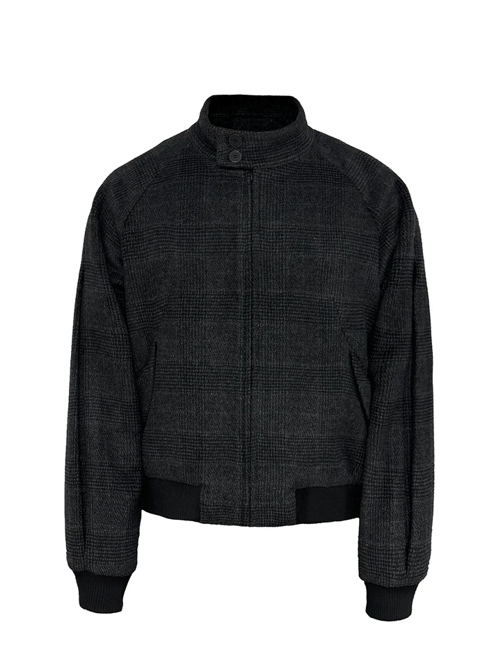 Jcaesar Zipper-Jacket | Unique Jacquard Corduroy & Diagonal Collar