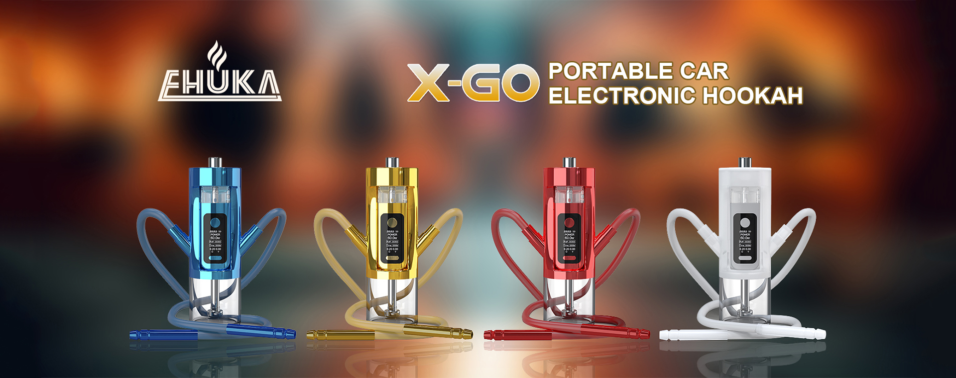 EHUKA X-GO multifunctional electronic hookah, 60W portable vape for car, home, outdoor shisha