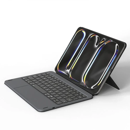 6-Row Folio Keyboard Case for iPad 10th Gen (10.9") / iPad A16 (11") – Smart Connector Direct Connect, No Bluetooth Needed
