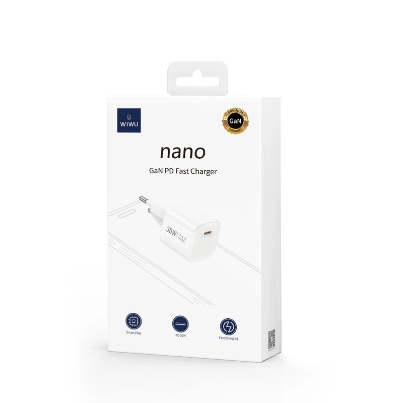 WIWU WI-U006 NANO 30W PD CARICATORE RICARICA RAPIDA BIANCO