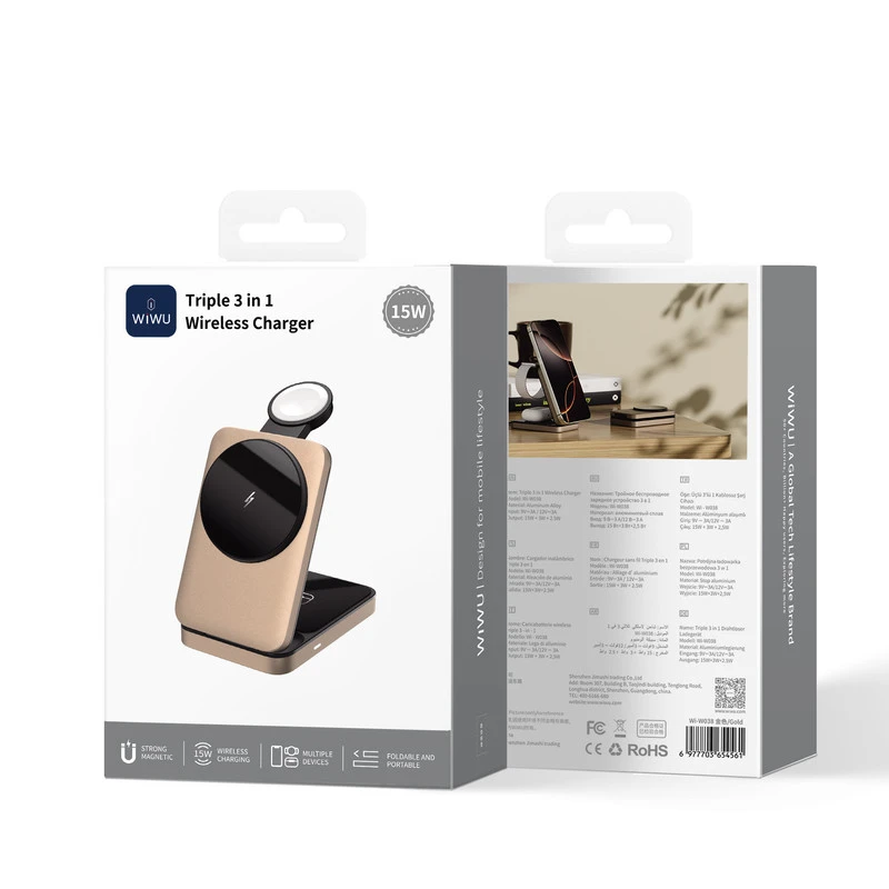 WiWU WI-W038 CARICATORE WIRELESS ORO
