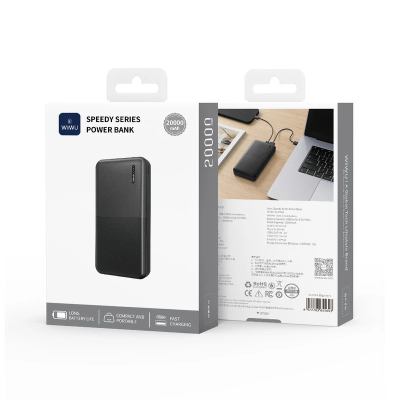 WIWU P068 20000mah SPEEDY SERIES POWER BANK NERO