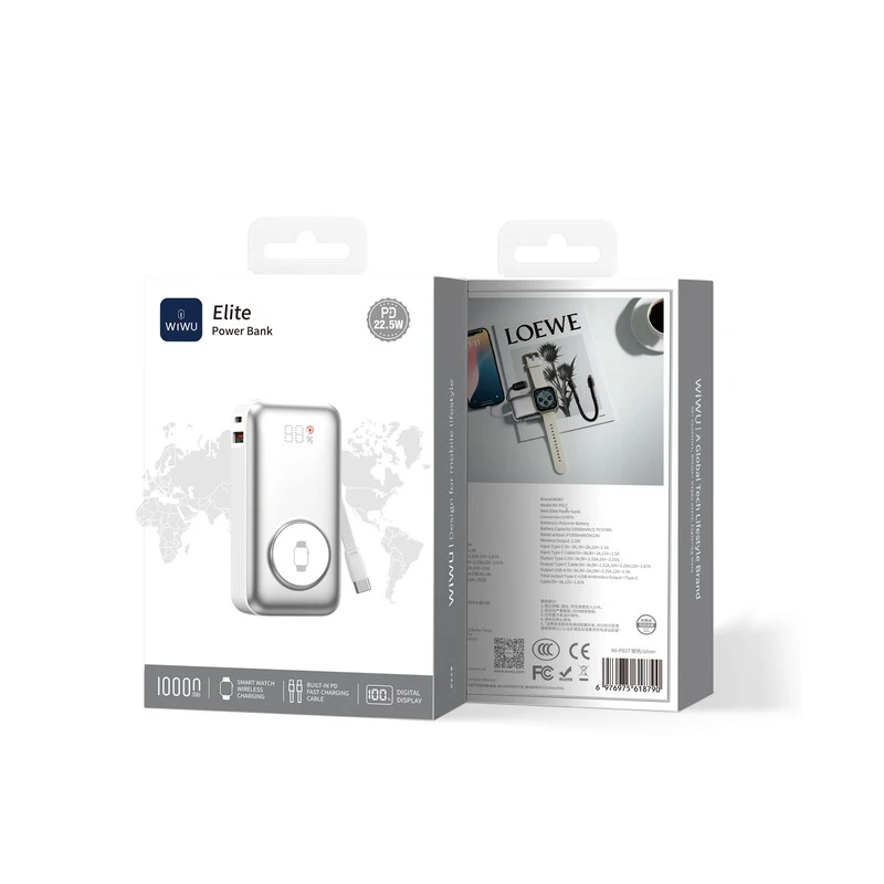 WIWU Wi-P027 10000mAH 22.5W ELITE POWER BANK 1C1A+1C CABLE
