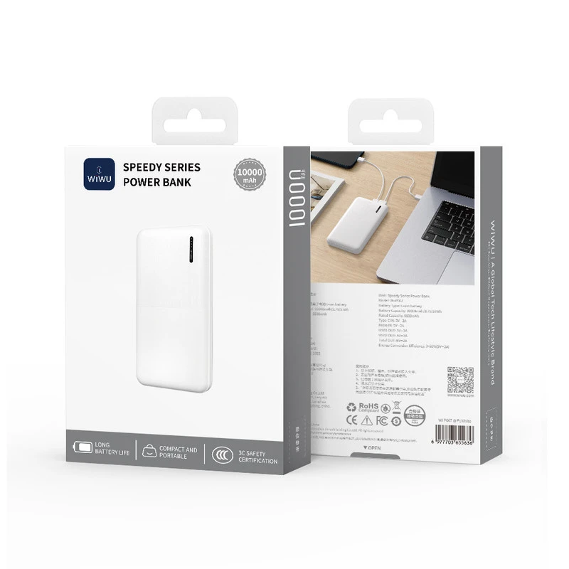 WIWU P067 10000mah SPEEDY SERIES POWER BANK BIANCO