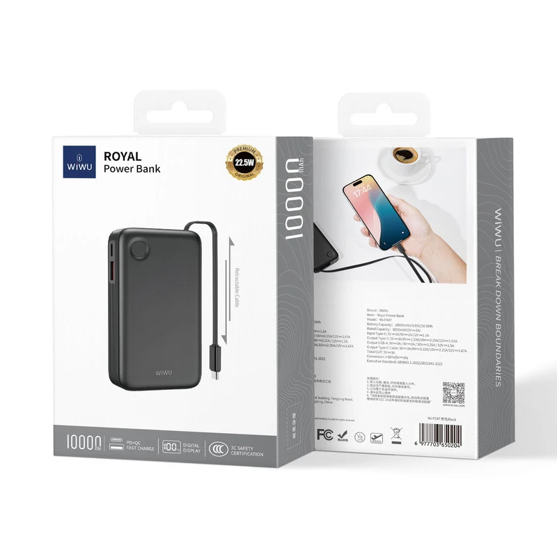 WIWU-P04710001mAh POWER BANK NERO
