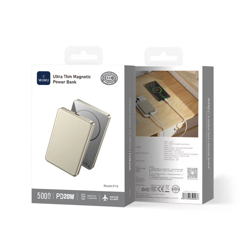 WIWU P15 10000mAh POWER BANK ORO TITANIO 