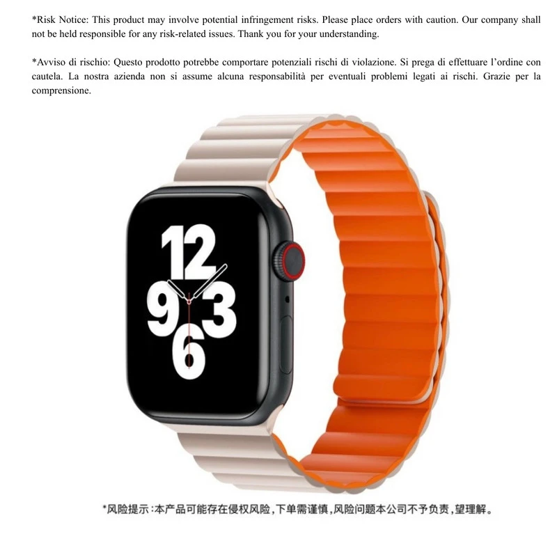 WIWU MAGNETIC SLLICONE WATCH BAND GREY WHITE ORANGE 38/40/41