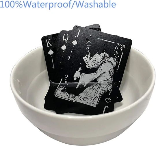ACELION Waterproof Playing Cards, Plastic Playing Cards, Deck of Cards, Gift Poker Cards (Black Dragon)