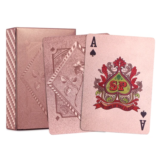 ACELION Waterproof Playing Cards, Plastic Playing Cards, Deck of Cards, Gift Poker Cards (Rose Gold)