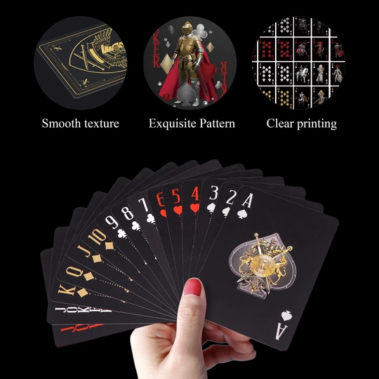  Click to see full view ACELION Waterproof Clear Playing Cards, Plastic Playing Cards, Deck of Cards, Gift Poker Cards (Knight)