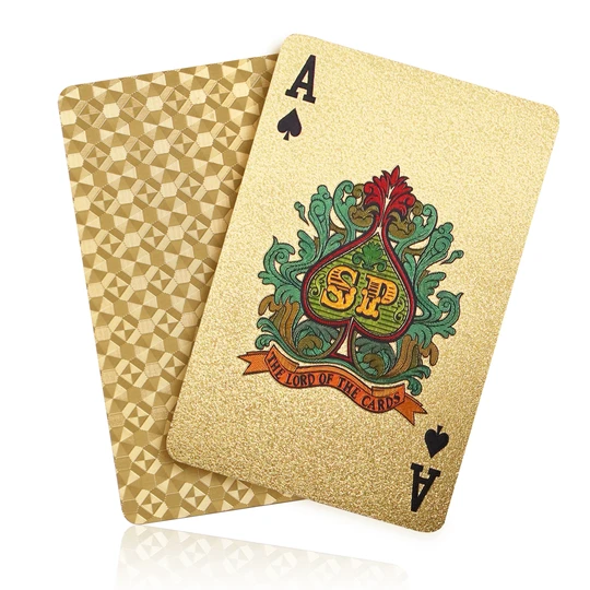 ACELION Waterproof Playing Cards, Plastic Playing Cards, Deck of Cards, Gift Poker Cards (Gold)