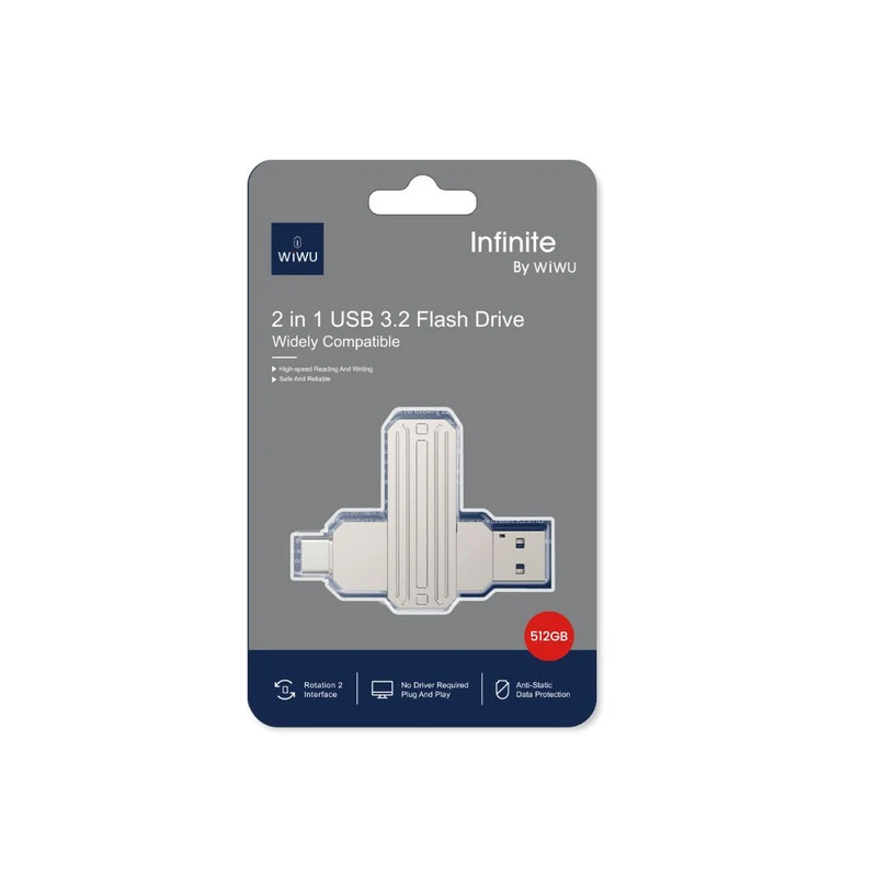 WIWU WI-FD003 INFINITE 2 IN 1 USB 3.2 FLASH DRIVE 512GB